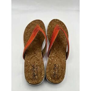 Soft Style Lizzy Orange Flip Flops US 11M Comfort Thong Sandals NIB